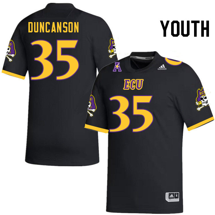 Youth #35 Ayden Duncanson ECU Pirates College Football Jerseys Stitched-Black